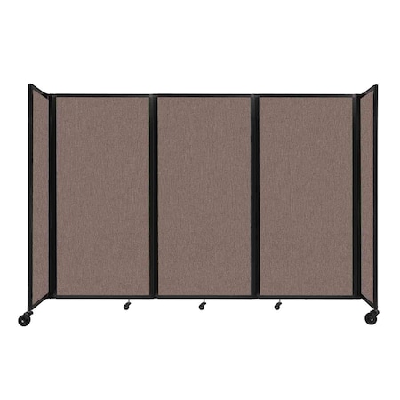 Versare Room Divider 360 Folding Portable Partition 8'6" x 6' Latte Fabric 1172313